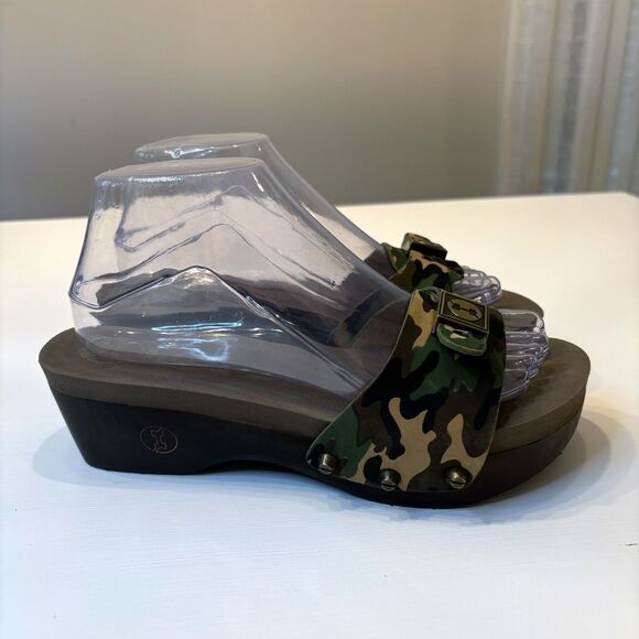 Flogg Women's Melanie Camo Camouflage Leather Slides Sandals US Size 8‎ - Picture 3 of 13